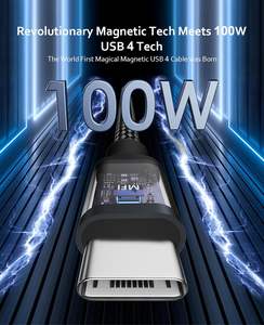 Câble de charge magnétique USB-C portable <span class=keywords><strong>indestructible</strong></span> 100W 1,5M à absorption magnétique, charge rapide - Product Image 2