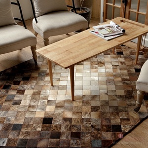 Chinois meilleur gros <span class=keywords><strong>Patchwork</strong></span> <span class=keywords><strong>tapis</strong></span> en cuir haute qualité paillasson couleur personnalisée <span class=keywords><strong>tapis</strong></span> en peau de vache - Product Image 4