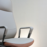 Chaise de bureau en cuir pour dirigeant, PDG, manager, avec support lombaire ergonomique empilable pour les visiteurs de conférence