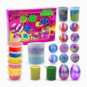 Non-Toxic DIY Educational Eco-Friendly Colorful Fluffy <b>Slime</b> Making Kit with Clay and Plastic Barrel Toy Containers - Product Image 3