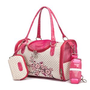 Retro çiçek nakış su geçirmez örgü Pet köpek araba taşıyıcı - Product Image 3