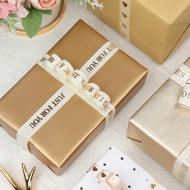 Silk Polyester Ribbon for Birthday Wedding Valentine's Day Gift Box Decorations Elegant Flower Packaging Printed Ribbon