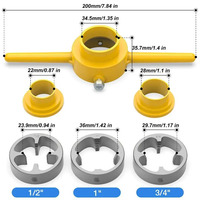 FEIDA – Kit de 6 tarauds avec plaques de filetage manuelles en plastique pour tuyaux, garantie 3 ans, diamètre extérieur 1 1/2 po