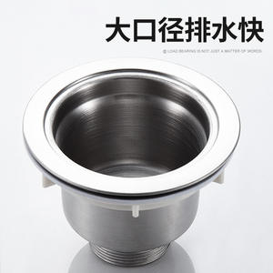 Couvercle de vidange d'évier en acier inoxydable, diamètre 110mm, fileté, anti-corrosion, pour lavabo de cuisine - Product Image 3