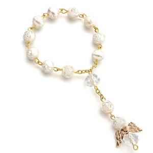Acrilico Braccialetto Rosa Braccialetto di Perline Rosarios Catolicos Braccialetto <span class=keywords><strong>con</strong></span> Le Ali di <span class=keywords><strong>Angelo</strong></span> - Product Image 2