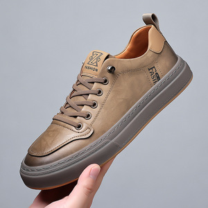 Nouvelles chaussures en cuir de haute qualité, petites chaussures blanches, mode décontractée, chaussures de marche, résistantes à l'usure, respirantes, chaussures pour hommes - Product Image 6