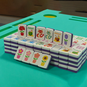 HIMORE Jeu de Mahjong flottant de luxe moderne, tuiles de poker en EVA, résistantes à la décoloration, pour fêtes au bord de la piscine, <span class=keywords><strong>plage</strong></span>, divertissement familial adulte, léger et portable, 160 tuiles - Product Image 4
