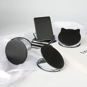 Espejo de maquillaje bonito al por mayor espejo de etiqueta privada personalizado hecho a mano mini espejos plegables de doble cara de PU con logotipo personalizado - Product Image 4