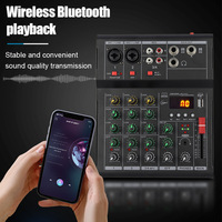 Console portable 4/6 canaux avec carte son 48V, mélangeur de studio d'enregistrement sans fil Bluetooth pour microphone et ordinateur