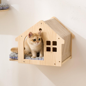 <span class=keywords><strong>Meuble</strong></span> mural pour <span class=keywords><strong>chat</strong></span> avec logo personnalisé, en bois naturel, lit pour <span class=keywords><strong>chat</strong></span>, perchoir, condo avec coussin, maison pour <span class=keywords><strong>chat</strong></span> - Product Image 1