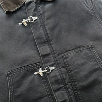 Veste de travail personnalisée en toile de canard épaisse pour homme, avec crochets de ponte et fermoirs de pompier, pour marins, charpentiers, chauffeurs de camion et ouvriers