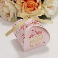 Boîtes à dragées de mariage à motif flamant rose, best-seller, multicolores, boîtes à gâteaux, sacs à bonbons, emballage logistique, papier artistique, 1000 pièces, acceptés