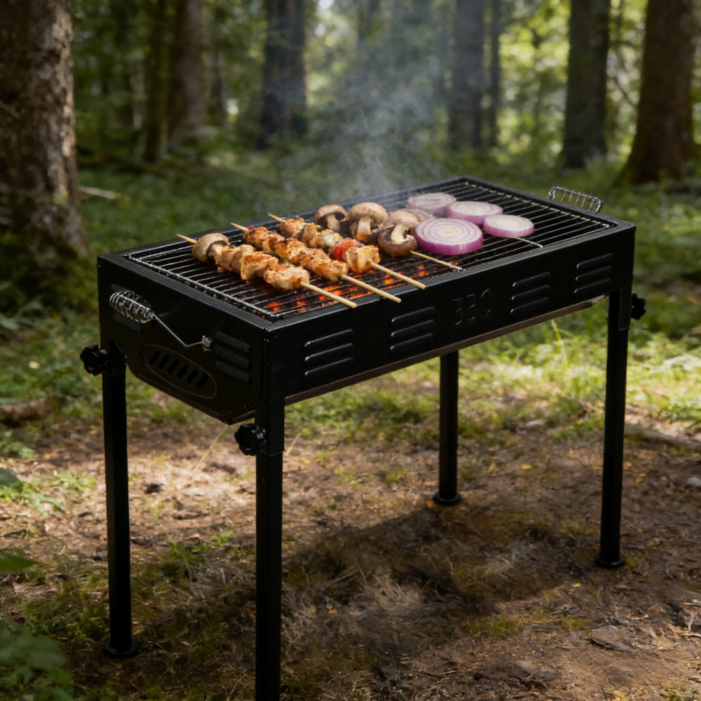 Direct Outdoor Large Adjustable Height Charcoal Bbq Grill