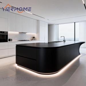 Îlot de cuisine incurvé de luxe avec appareils électroménagers intelligents et rangement à tiroirs complets Sélection exclusive - Product Image 2