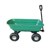 Chariot à main personnalisable TC2145 en métal, 75L, à quatre roues pneumatiques, léger, pour jardin, conteneur à roulettes, chariot basculant, capacité 300kg