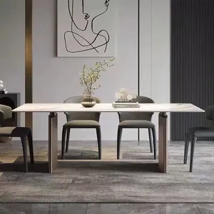 Tavolo da pranzo moderno di tendenza progetta tavoli da pranzo rettangolari quadrati in marmo ardesia set 6 sedie