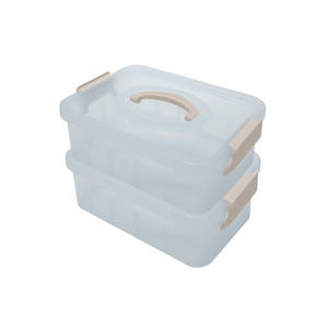 Boîte de rangement empilable en polypropylène pour bureau scolaire, organiseur de tiroirs minimaliste moderne, fournitures de papeterie, rangement pour enfants - Product Image 2