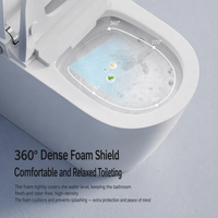 WC intelligent monobloc au design moderne, à poser au sol, en céramique sans rebord, avec chasse d'eau intelligente et logo laser personnalisé, fonction bidet intégrée