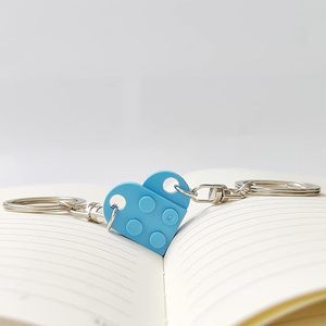 Heart <b>Building</b> <b>Block</b> Keychain Set Acrylic Brick DIY for Couples Love Charms Boyfriend Girlfriend Christmas Present - Product Image 4