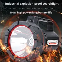 Projecteur LED industriel antidéflagrant en ABS, haute puissance, IP65, longue durée de vie de la batterie, lampe torche portable rechargeable pour extérieur, puissante