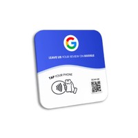 Autocollant acrylique étanche 13.56mhz Google Social Media Review NFC Autocollants de plaque NFC Autocollant de table NFC