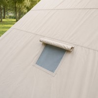 Tente gonflable standard 6,3 m² à colonnes d'air, en Oxford 210D, 300x210x200 cm, kaki, pour 3-4 personnes, familiale, portable, facile à monter, auvent de glamping