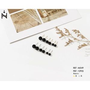 BISUTERIAS Set di 12 Orecchini a Perno in Acciaio Inossidabile con Perle, Gioielli alla Moda per Donne - Product Image 1