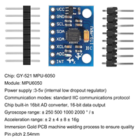 Aismarlink MPU-6050 MPU6050 modul 3 poros Akselerometer Sensor giroskop modul 6 DOF MPU-6050 16Bit AD konverter
