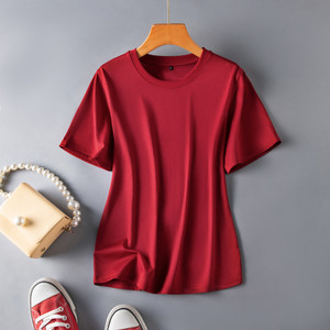 Lujo señoras blanco Tri Blend seda algodón <span class=keywords><strong>camiseta</strong></span> serigrafiado personalizado mujeres liso al por mayor - Product Image 4