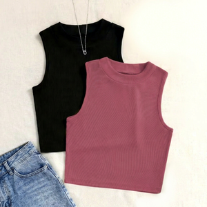 Summer Sale Teenager Women's Tank <b>Tops</b> Everyday Wear Slim Fit Body Hugging Casual High Qual Knitted - Product Image 1