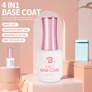 4 in 1 Base Coat Gel colla come colla per unghie rinforzo stick Drill Soak Off Gel 15ml Base Coat smalto per unghie