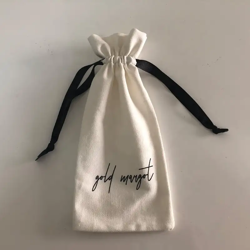Özel Logo baskılı pamuk kanvas İpli hediye kesesi eko pamuklu çanta