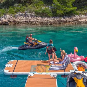 Ponton gonflable en PVC personnalisé Plate-forme flottante fantaisie <span class=keywords><strong>pour</strong></span> <span class=keywords><strong>bain</strong></span> <span class=keywords><strong>de</strong></span> <span class=keywords><strong>soleil</strong></span> <span class=keywords><strong>pour</strong></span> <span class=keywords><strong>bateau</strong></span> SUP Yacht Dock - Product Image 1