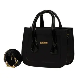 Bolso Cruzado Único Fanas Liz Negro Estilo Vintage con Cadena y Cremallera de Cuero Genuino y Poliéster para Uso Diario - Product Image 4