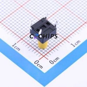 DTS-65Y-V Tactile Switch Through hole Component THT-4P,6.2x6.2mm Switch Single Pole Single Throw Round Button Through Hole 6.2mm - Product Image 2