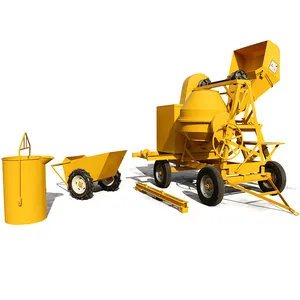 China Famous Portable Diesel Engine Self-Loading Concrete Mixer With Winch