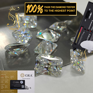 Pedra <span class=keywords><strong>Moissanite</strong></span> Certificada GRA, Teste de Diamante Aprovado, Corte Radiante Excelente, Cor <span class=keywords><strong>D</strong></span>, Branca, <span class=keywords><strong>Moissanite</strong></span> Solta - Product Image 2