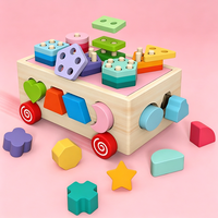 Pädagogisches Kinderspielzeug Obstgarten-Bauernhof Radieschen-Form Zuordnungsspiel Holz-Intelligenzauto für Babys 0-6 Monate Tierfiguren
