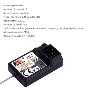 Receptor Flysky <span class=keywords><strong>FS</strong></span>-GR3E de 3 Canales, 2.4055-2.475GHz, Ancho de Banda de 500KHz, 140 Bandas, Failsafe, Actualización para <span class=keywords><strong>FS</strong></span>/<span class=keywords><strong>GT2</strong></span>/3/3B, para Autos y Barcos RC FXB - Product Image 6