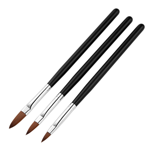 Ensemble de pinceaux à ongles en acrylique avec manche en bois noir, poils en nylon, pour poudre à ongles, sculpture et modelage, pour salon de manucure - Product Image 6