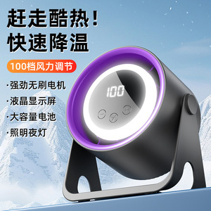 Mini ventilador de escritorio K6, Motor sin escobillas, recargable por Usb, con pantalla Digital ligera, ventilador portátil para el hogar, dormitorio y escritorio - Product Image 2