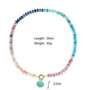 Collier pendentif cœur fleur tendance pour femme, collier ras du cou en perles de verre colorées, bijoux à la mode - Product Image 6