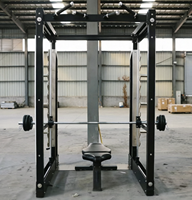 Máquina Smith Comercial, Rack de Potencia Multifuncional, Sistema de Guías Lineales de Alta Resistencia, Jaula de Entrenamiento de Fuerza Profesional