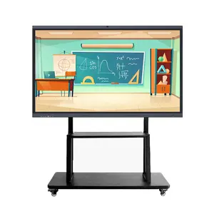 65 75 86 100 इंच दोहरी प्रणाली बातचीत बोर्ड 4K एलसीडी टच स्क्रीन शिक्षण मशीन इंटरैक्टिव फ्लैट पैनल स्मार्ट बोर्ड Whiteboards