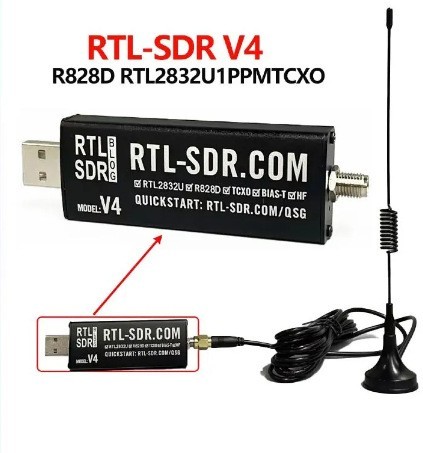 RTL-SDR Blog V4 R828D RTL2832U 1PPM Original Software Radio Receiver SDR with Digital Display China Origin