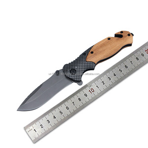 Wholesale Custom X50 Olive Wooden Handle Stainless Steel Multifunction Outdoor Survival <b>Camping</b> Pocket Knife - Product Image 5
