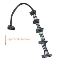Cable de alimentación ATX de 4 pines (4P) IDE Molex a 5 SATA Serial ATA para caja de disco duro HDD/SSD de 3.5/2.5 pulgadas, CD-ROM, 15.7 pulgadas (40 cm) de largo, con cable ascendente/descendente.