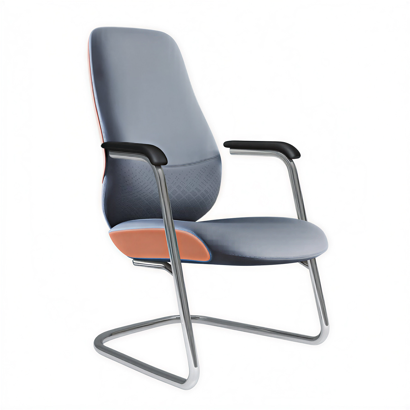Cowhide leather Middle backed Arched chair