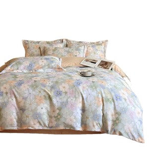 Fuyunmi Duvet Cover Set 100% Cotton Floral Print 4-Piece <b>Bedding</b> Home Use - Product Image 4