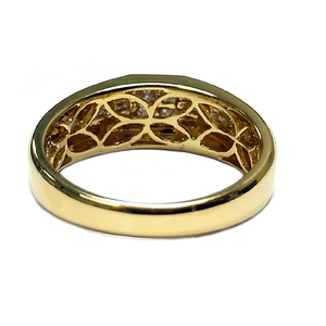 Bague Masculine en Or Jaune Brossé 18K avec Diamant Véritable Taille Princesse Sertissage Invisible Quad Central, Bijoux Fins pour Hommes, Vente en Gros - Product Image 3